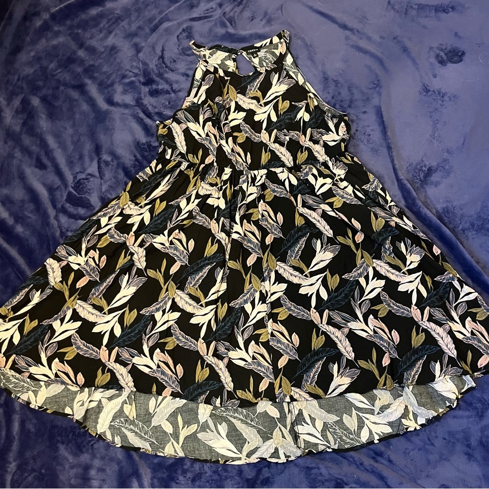 Torrid Mini Black and light pink Floral Challis Patterned dress size 2(2XL)